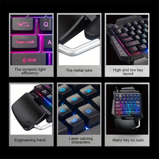 Portable One-Handed RGB Backlit Mechanical Gaming Keyboard