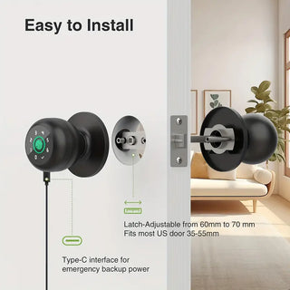 Smart 4-in-1 Fingerprint Door Knob Lock