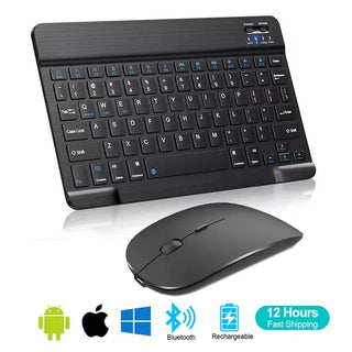 Spanish French Bluetooth Wireless Keyboard Azerty Russian for iPad Mac PC Tablet Mobile Phone Laptop and Mouse Mini with N Gamer