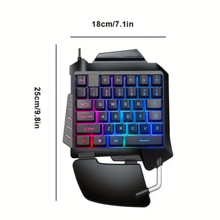 Portable One-Handed RGB Backlit Mechanical Gaming Keyboard