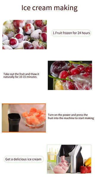 110V 220V 200W Sell Electronic Ice Cream Machine Household Electric Fruit Ice Cream Machine Children's Ice Cream Maker