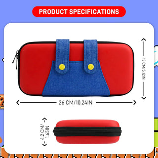 Switch Travel Case Compatible with Nintendo Switch/OLED Cute Portable Switch Carrying Case 10 Game Holders for Mario Cover