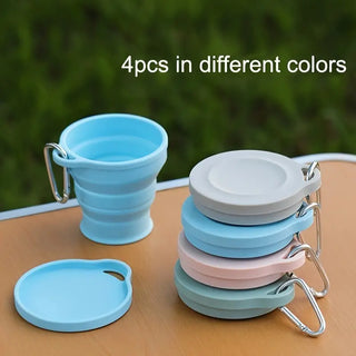 Set of Silicone Collapsible Travel Cups