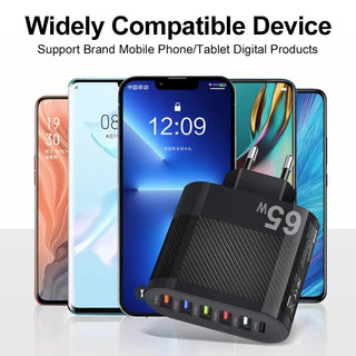 3.1A 5Ports USB Charger PD Charging Adapter For Xiaomi iPhone 13 Samsung Mobile Phone Plug Charging QC 3.0 Wall Charger