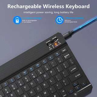 Spanish French Bluetooth Wireless Keyboard Azerty Russian for iPad Mac PC Tablet Mobile Phone Laptop and Mouse Mini with N Gamer