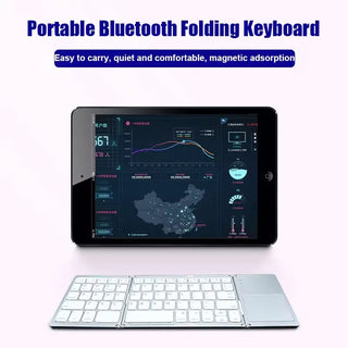 Foldable Bluetooth Keyboard with Touchpad for IOS Android Windows Office Mini Wireless Keyboard Storage Three Systems Universal