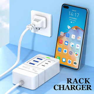 6 Ports USB Travel Charger 35W Fast Charging PD Wall Charger For iPhone 15 14 Samsung Xiaomi Mobile EU/US Plug Charging Adapter