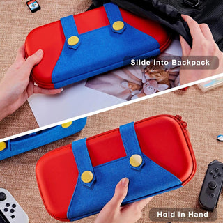 Switch Travel Case Compatible with Nintendo Switch/OLED Cute Portable Switch Carrying Case 10 Game Holders for Mario Cover