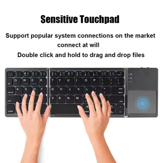 Foldable Bluetooth Keyboard with Touchpad for IOS Android Windows Office Mini Wireless Keyboard Storage Three Systems Universal