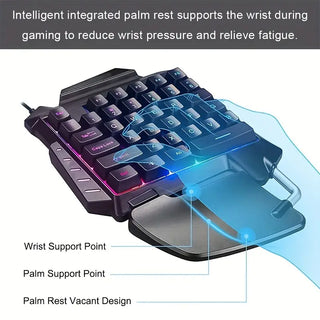 Portable One-Handed RGB Backlit Mechanical Gaming Keyboard