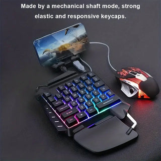 Portable One-Handed RGB Backlit Mechanical Gaming Keyboard