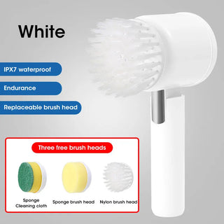 Electric Spin Scrubber, Cordless Bathroom Cleaning Brush Power Scrubber with 5 Replaceable Brush Heads, Electric Cleaning Brush