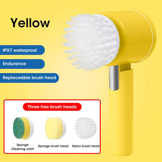 Electric Spin Scrubber, Cordless Bathroom Cleaning Brush Power Scrubber with 5 Replaceable Brush Heads, Electric Cleaning Brush