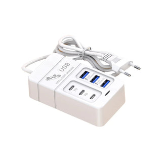 6 Ports USB Travel Charger 35W Fast Charging PD Wall Charger For iPhone 15 14 Samsung Xiaomi Mobile EU/US Plug Charging Adapter