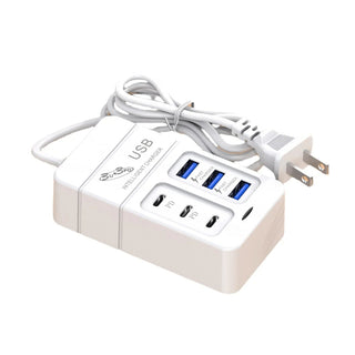 6 Ports USB Travel Charger 35W Fast Charging PD Wall Charger For iPhone 15 14 Samsung Xiaomi Mobile EU/US Plug Charging Adapter